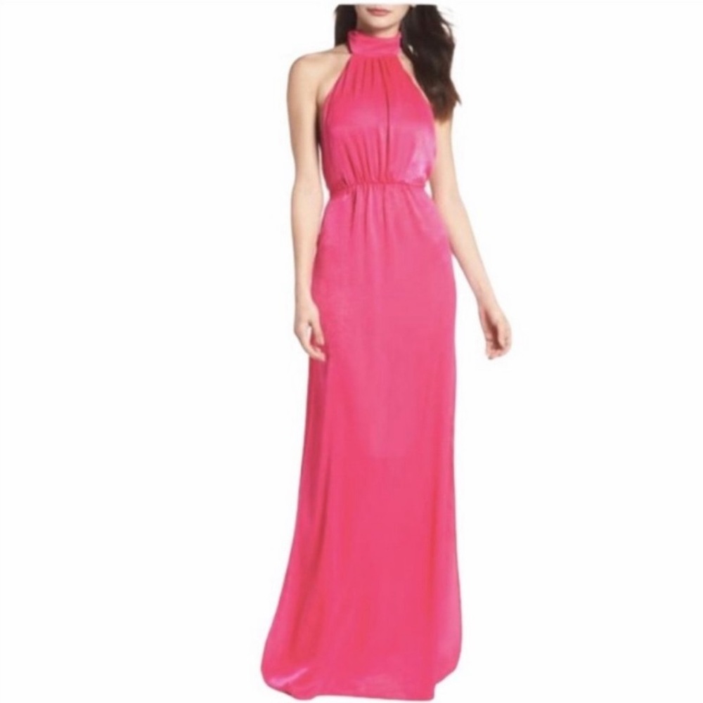 Show Me Your MuMu Collette Halter Dress in Pink